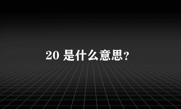 20 是什么意思？
