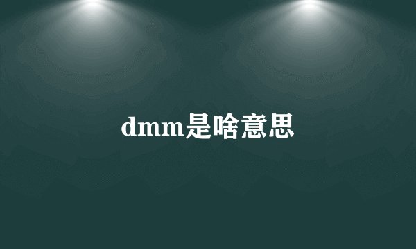 dmm是啥意思