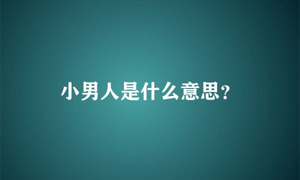 小男人是什么意思？