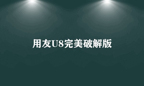 用友U8完美破解版