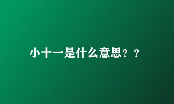 小十一是什么意思？？