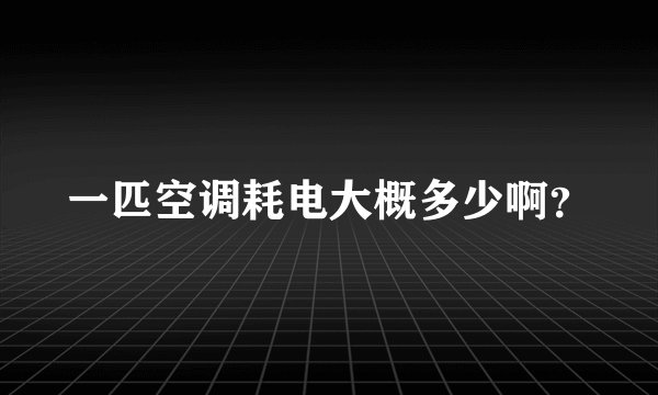 一匹空调耗电大概多少啊？