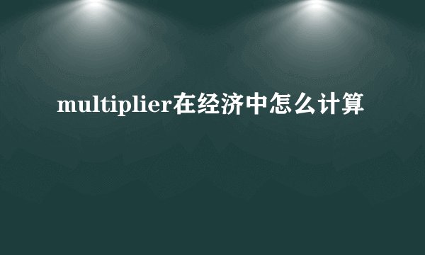 multiplier在经济中怎么计算