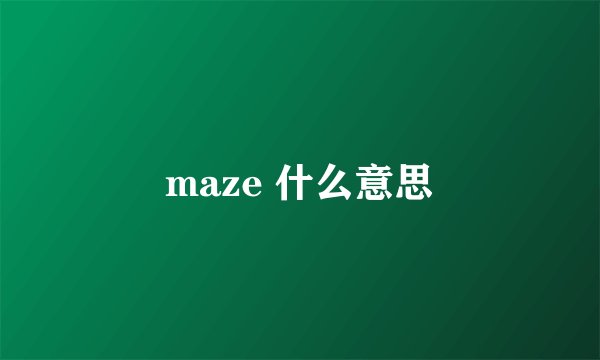 maze 什么意思