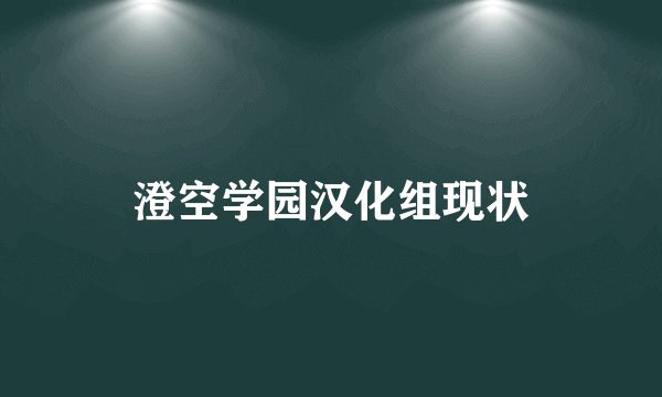 澄空学园汉化组现状