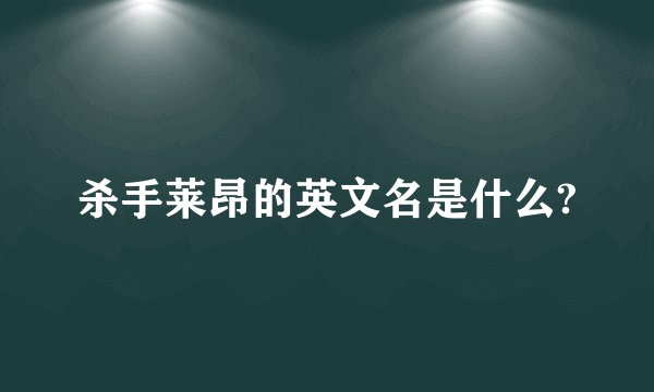 杀手莱昂的英文名是什么?