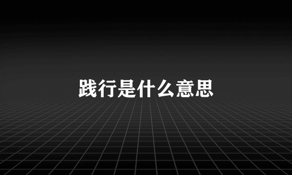 践行是什么意思