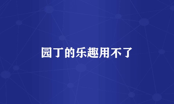 园丁的乐趣用不了