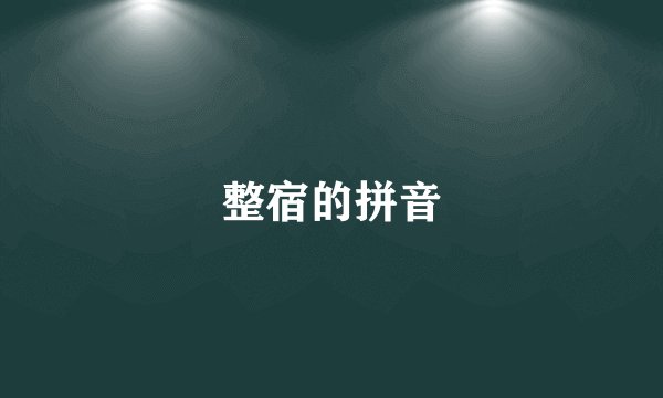 整宿的拼音