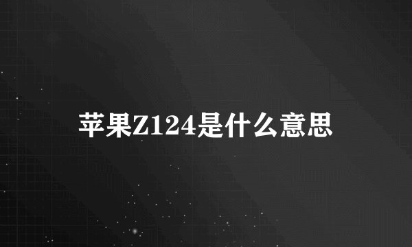 苹果Z124是什么意思