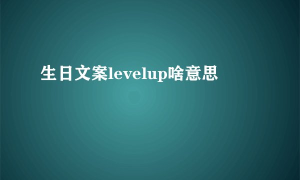 生日文案levelup啥意思