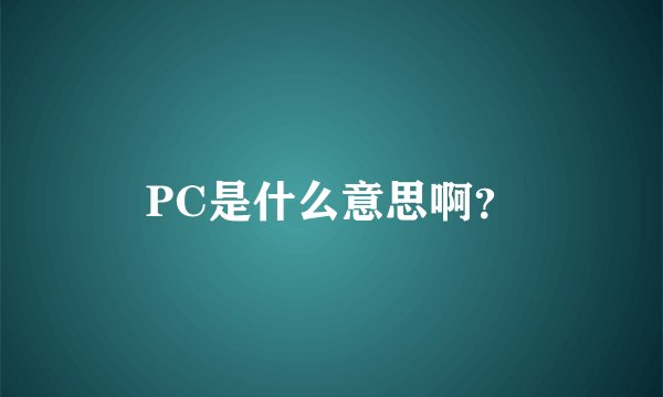 PC是什么意思啊？