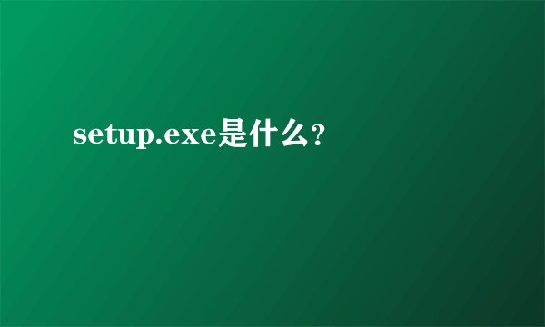 setup.exe是什么？