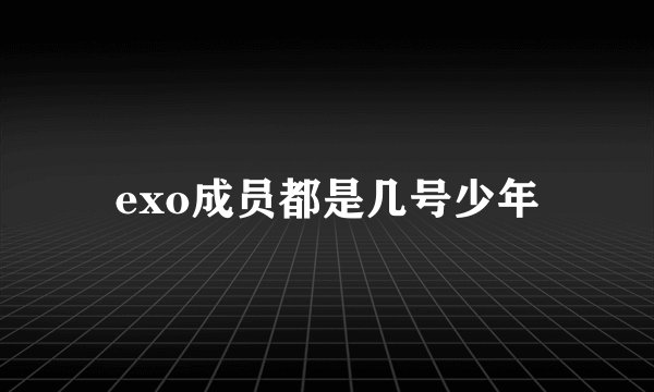exo成员都是几号少年