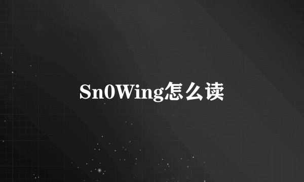 Sn0Wing怎么读