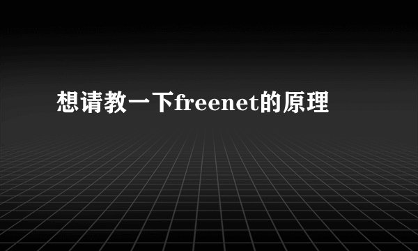 想请教一下freenet的原理