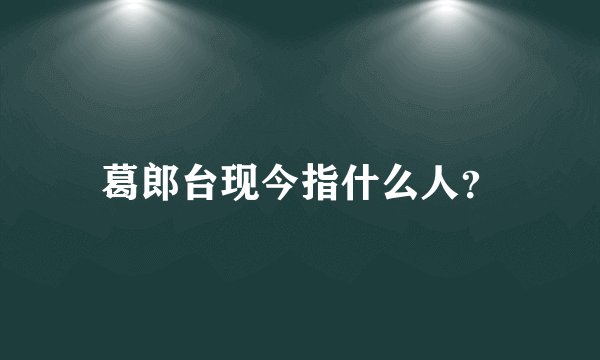 葛郎台现今指什么人？