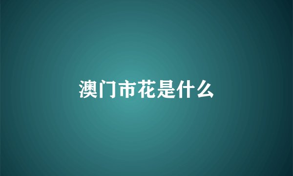 澳门市花是什么