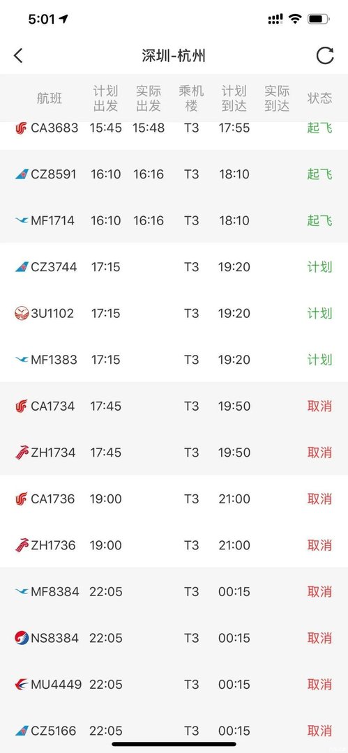关于17:15后广州、深圳飞杭州航班全部取消?机场官方回应了