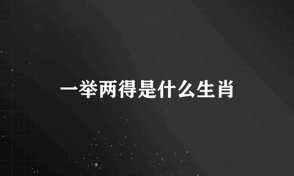 一举两得是什么生肖