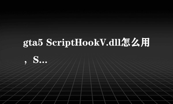 gta5 ScriptHookV.dll怎么用,ScriptHookV.dll使用攻略