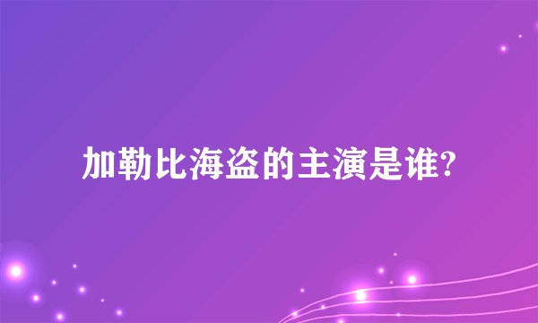 加勒比海盗的主演是谁?