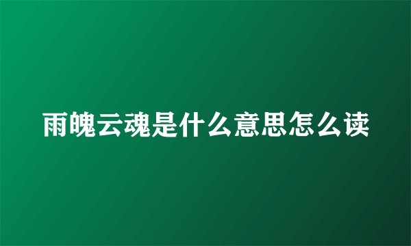 雨魄云魂是什么意思怎么读