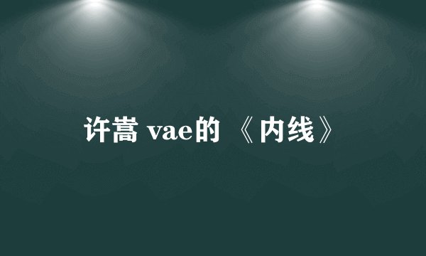 许嵩 vae的 《内线》