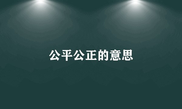 公平公正的意思