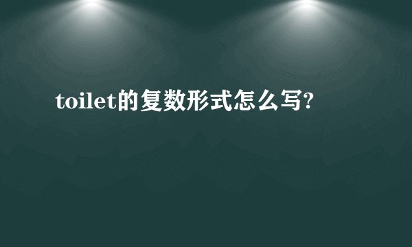 toilet的复数形式怎么写?