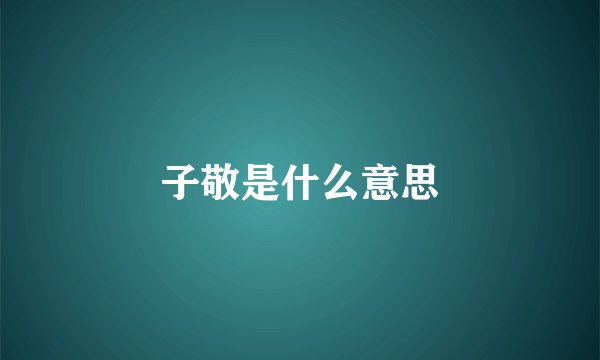 子敬是什么意思