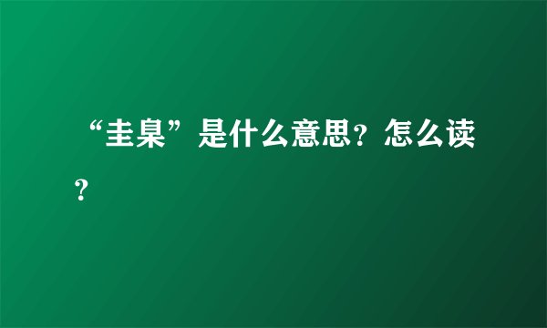 “圭臬”是什么意思？怎么读？