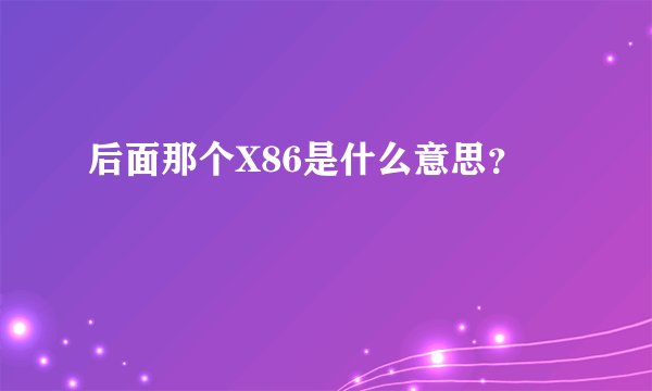 后面那个X86是什么意思？