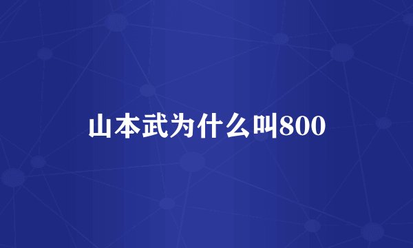 山本武为什么叫800