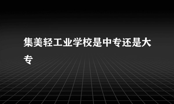 集美轻工业学校是中专还是大专