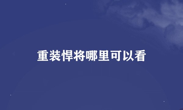 重装悍将哪里可以看