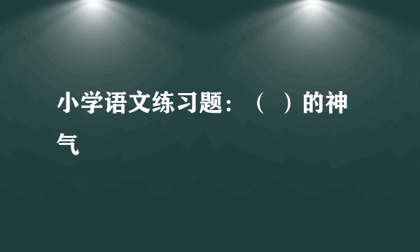 小学语文练习题：（ ）的神气
