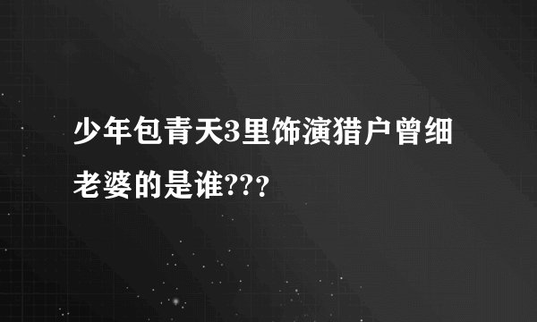 少年包青天3里饰演猎户曾细老婆的是谁??？