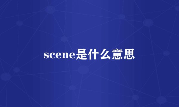 scene是什么意思