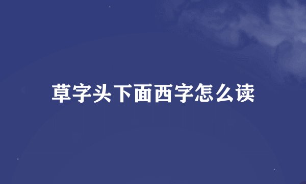 草字头下面西字怎么读