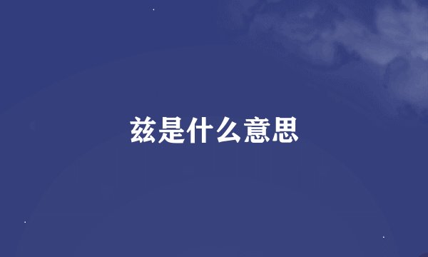 兹是什么意思