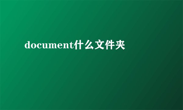 document什么文件夹