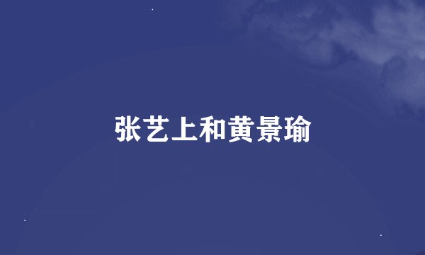 张艺上和黄景瑜