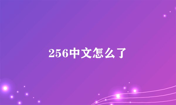 256中文怎么了