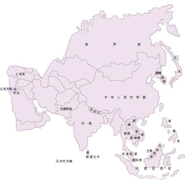 中国,美国,印度,英国哪几个国家属于亚洲?