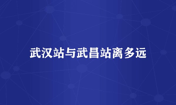 武汉站与武昌站离多远