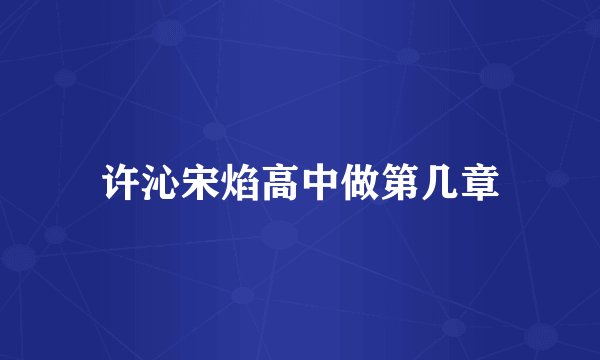 许沁宋焰高中做第几章