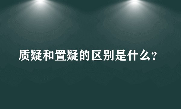 质疑和置疑的区别是什么？