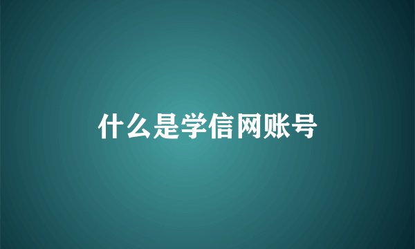 什么是学信网账号