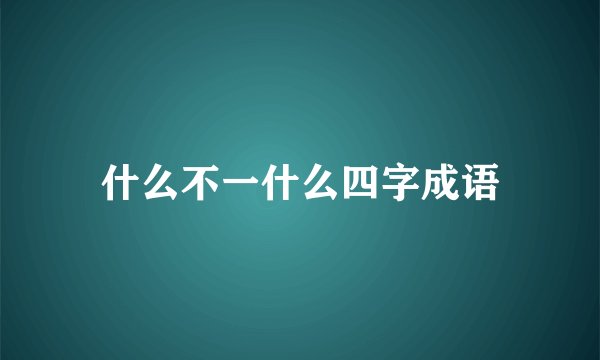 什么不一什么四字成语